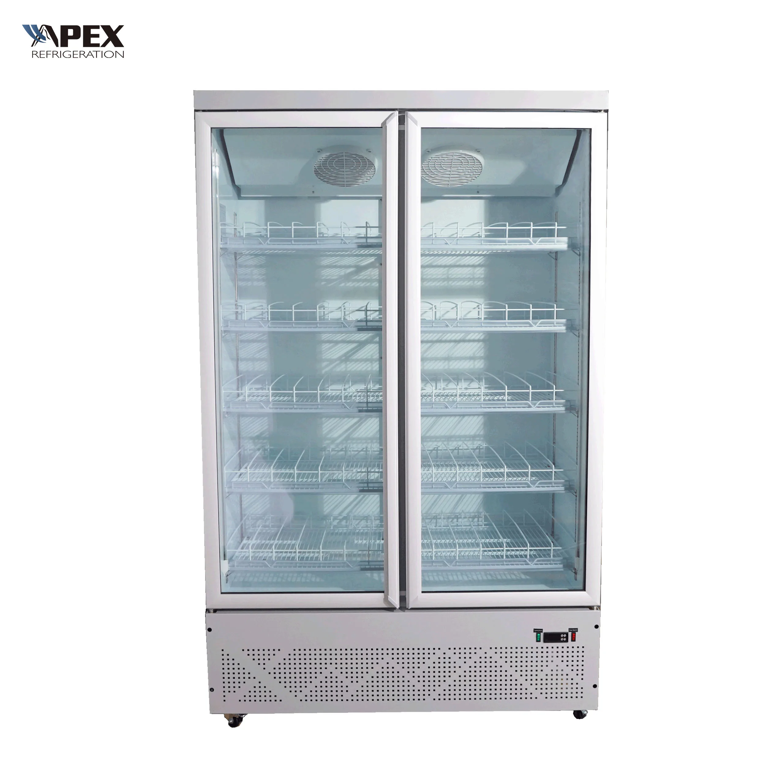 903L коммерческий дисплей кулер двойной поворотной двери Вертикальный холодильник