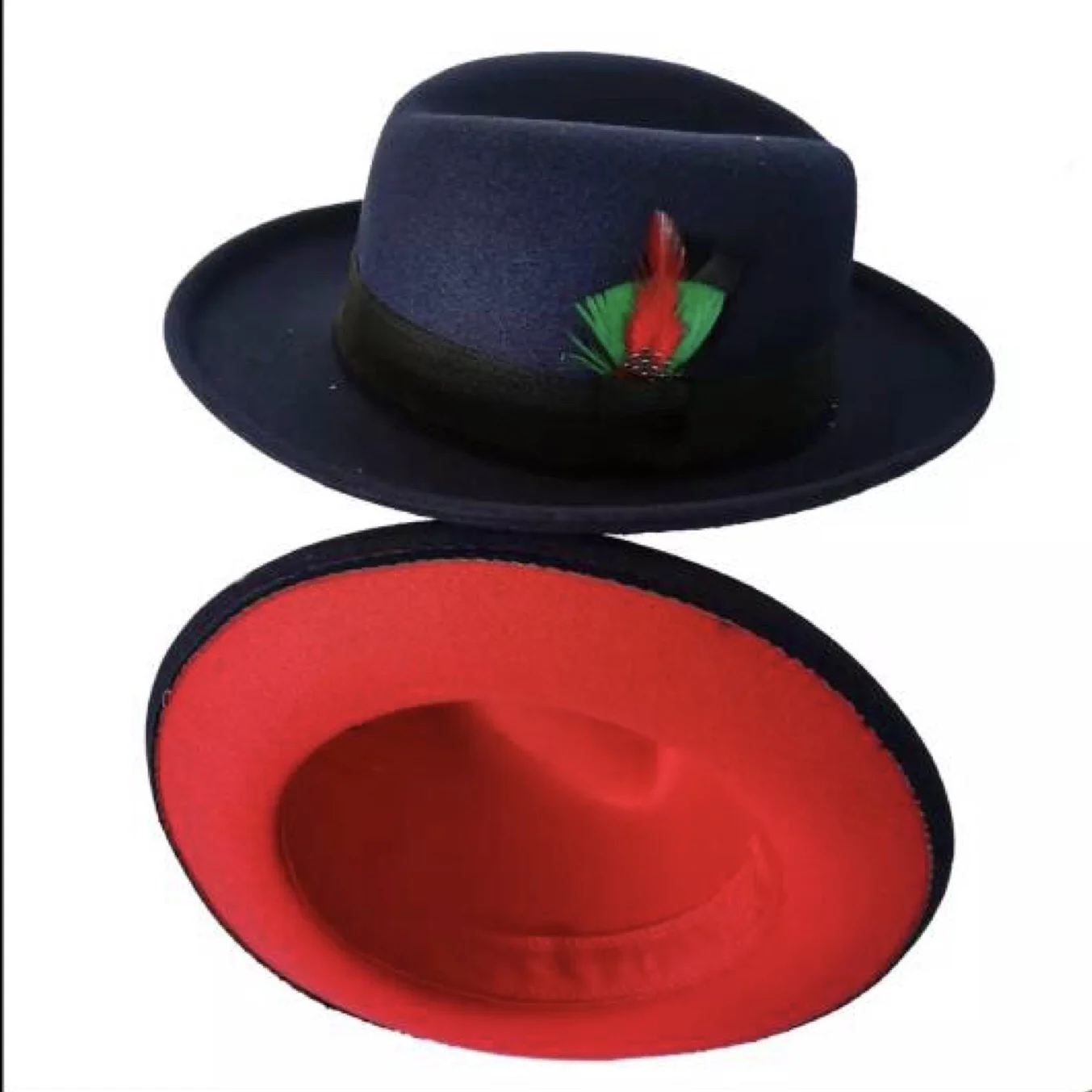 Высококачественные модные индивидуализированные двухцветные короткие котелок с закругленными полями Трилби Мужские фетровые шляпы ленточным бантом и