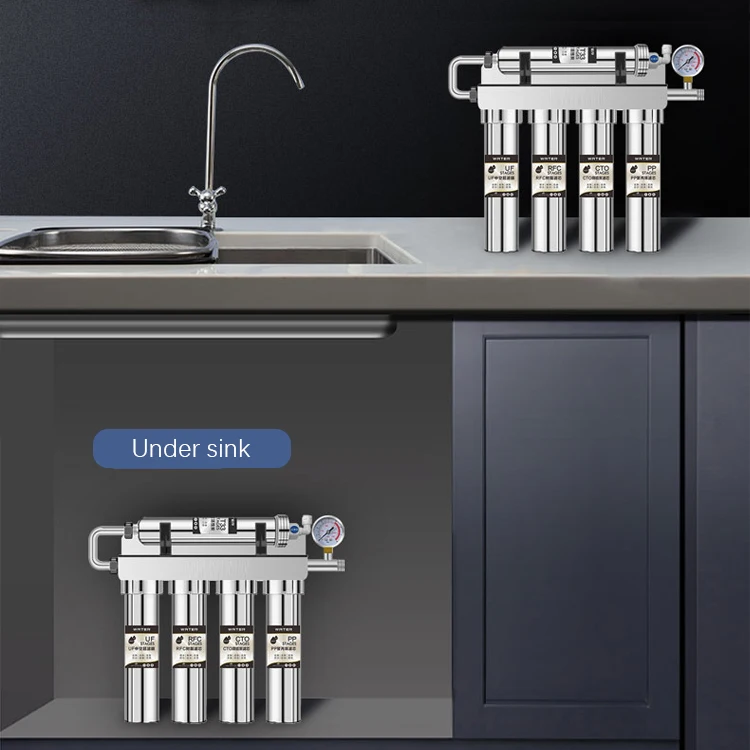 Stainless Steel Water Filters  5-stage Household Direct Drinking Tap water filtration Ultrafiltration purifier water system