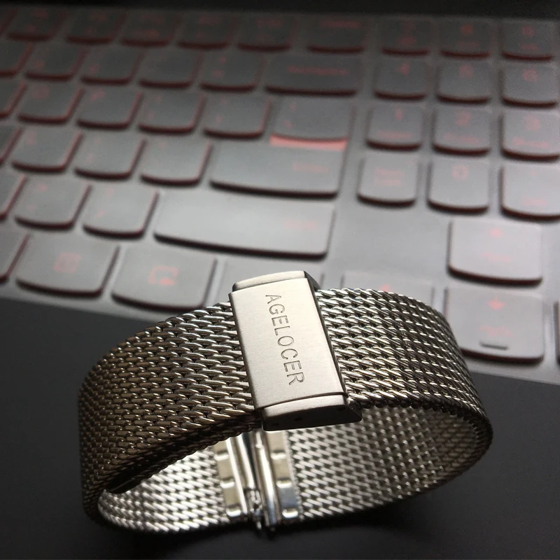 
AGELOCER Original Watchband 20mm Milanese Fashion Stainless steel mesh watch strap 316L Stainless Steel Wrist Watch Band Strap 
