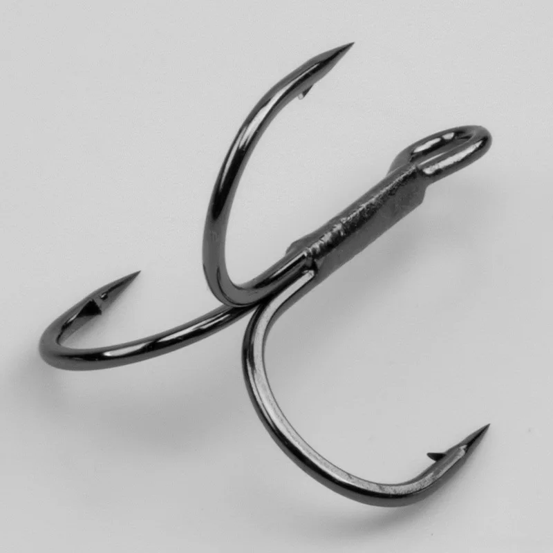 BKK 6062-1X-NP 16#-5/0# Fishing Hooks High Carbon Steel Treble Overturned Fishing Tackle Round Bend Treble hooks For Saltwater