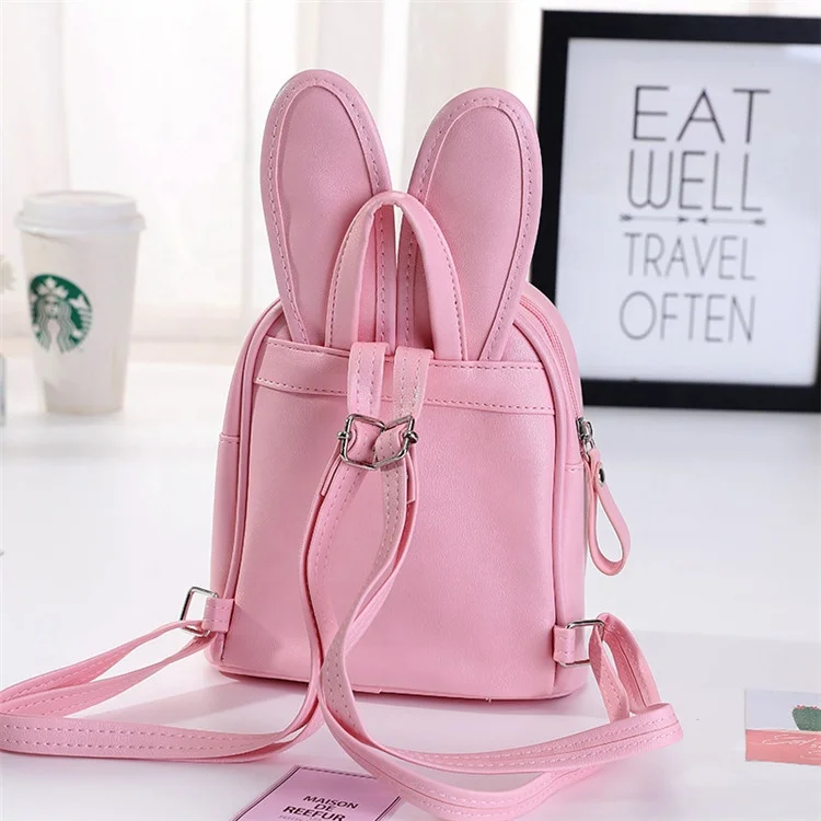 Children Small Rabbit Backpack Purse Cute Leather School Bags for Kids Girl BackPack Mochila Feminina