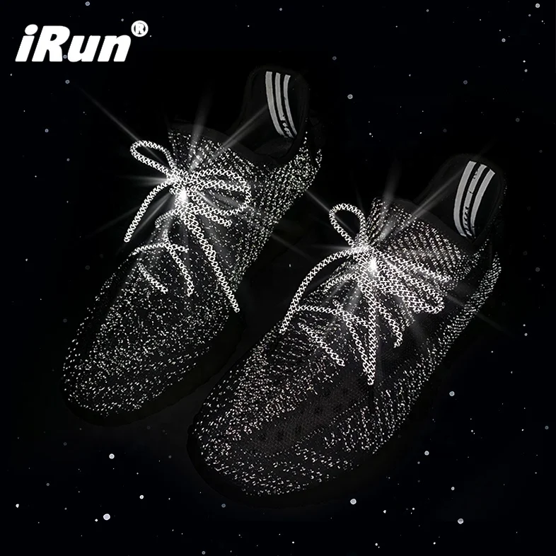  Хит продаж повседневные полиэфирные шнурки iRun 3 м круглые светоотражающие Yeezy 350 v2 с винтовыми металлическими