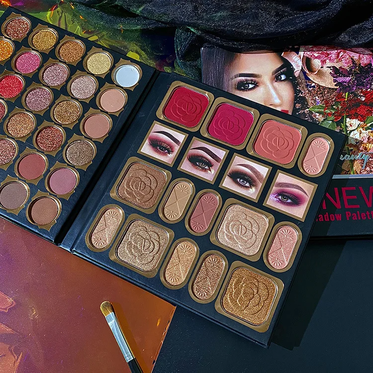 44 Colors Matte Shimmer Metallic Long Lasting Waterproof Eyeshadow Palette Blendable Glitter Make Up Eyeshadow Palette