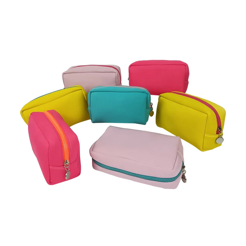 Custom Women Cosmetic bag Organizer Small Mini Makeup Pouch Neoprene Toiletry bag