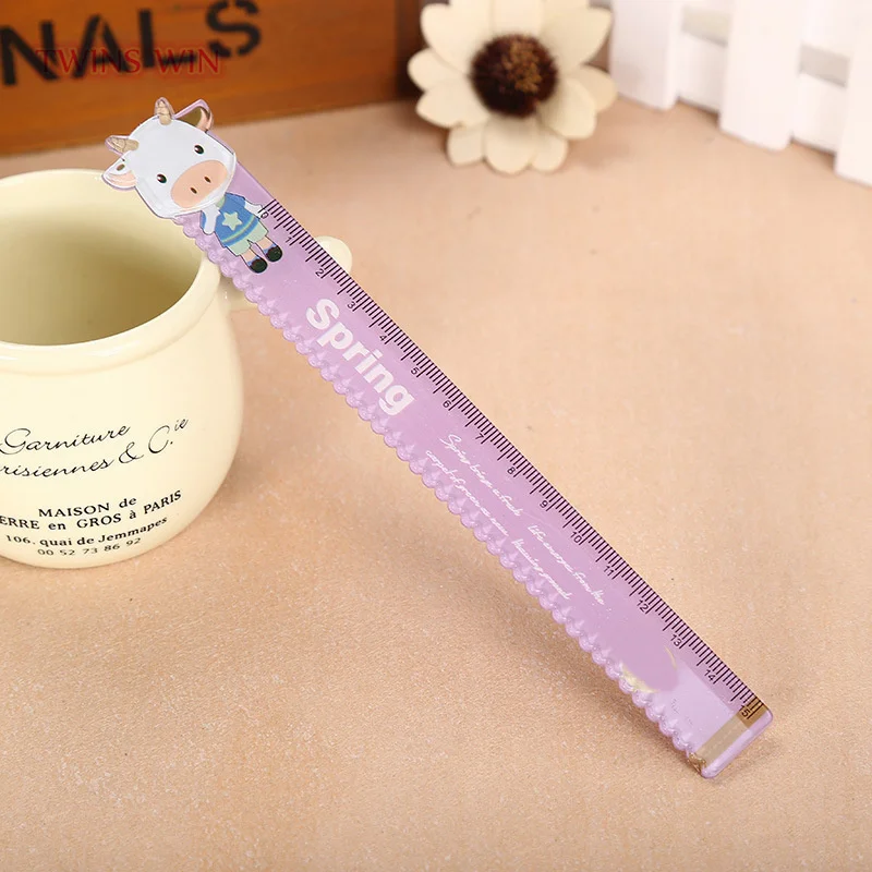 Kids Cartoon Rabbit Drawing Straight Ruler Student Stationery Plastic Cute Animal Ruler 306