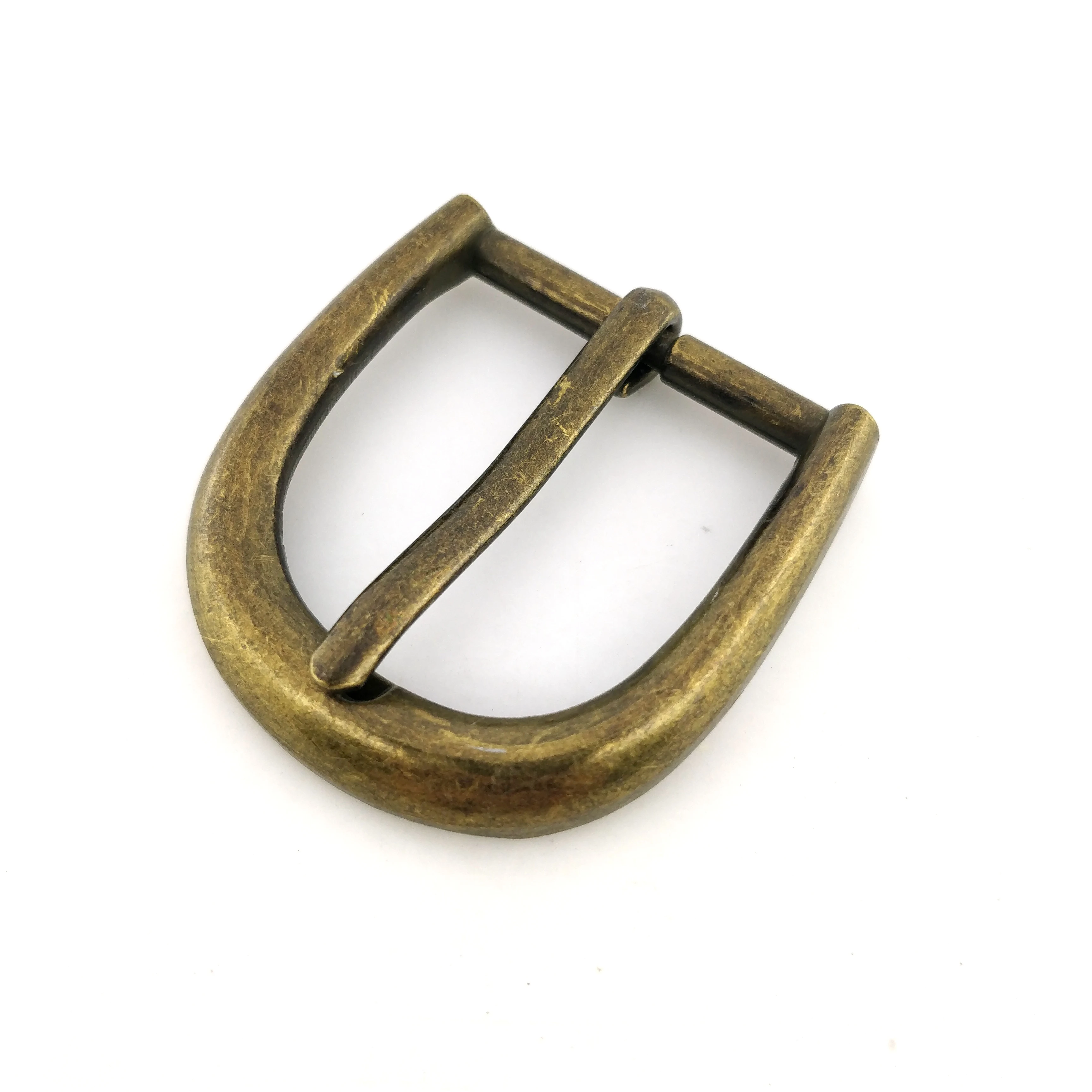 Customized single pin antique brass belt bucle 35mm square shape men antique bronze alloy pin metal buckle