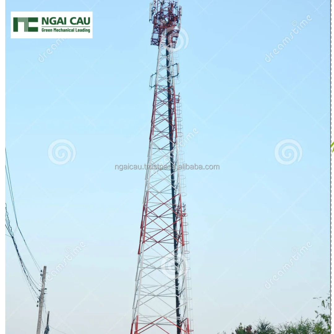 Telecom Tower/ Base Transceiver Station By Anti-Corrosion Steel With Triangle Structure For Purpose Of Mobile Transceivers