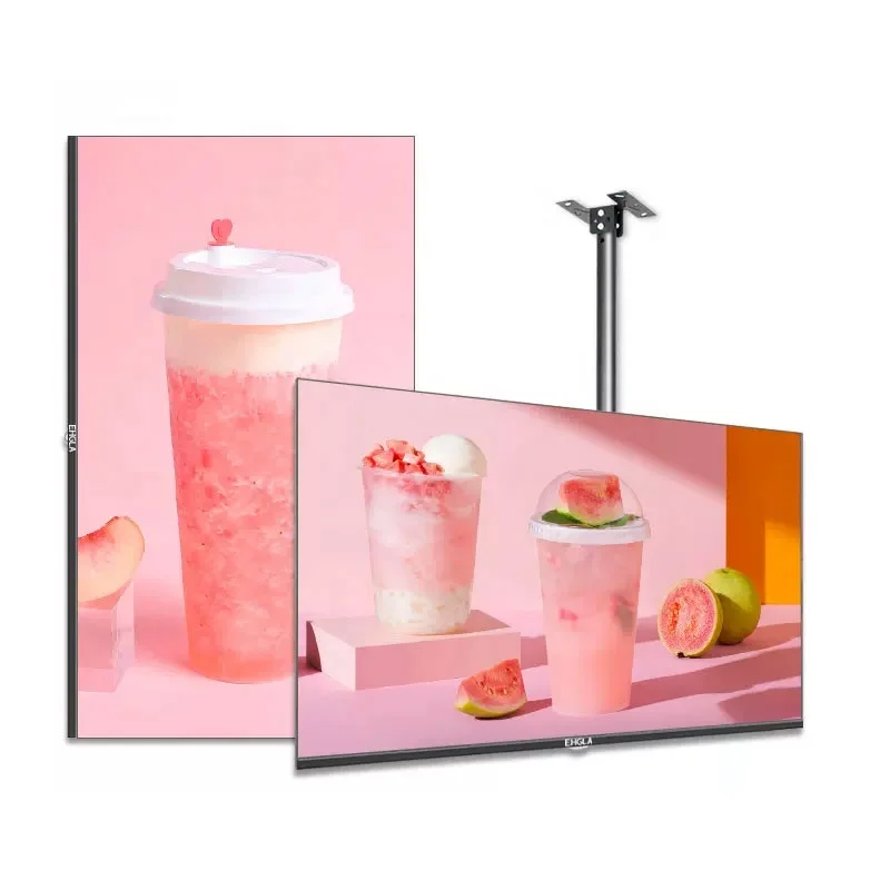 Indoor Horizontal & Vertical screen  Menu board digital screen kiosk Indoor Ceiling Wall hanging LCD Wall-mounted Digital Poster