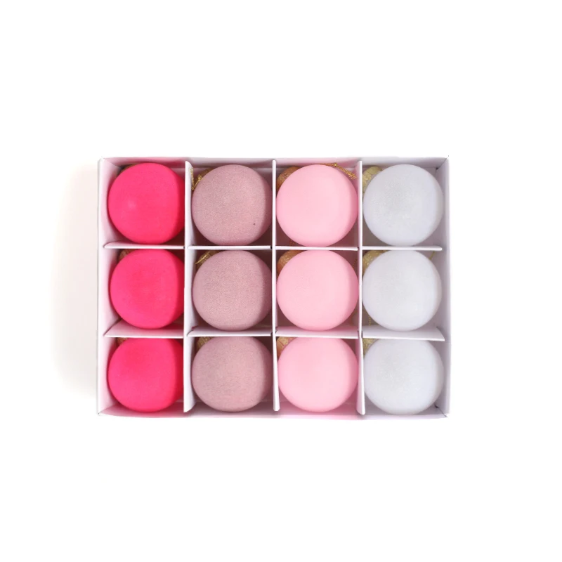 JOYWOOD Velvet Christmas Balls Flocked Christmas Tree Ball Ornaments Plastic Balls Xmas Decorative Hanging Ornaments