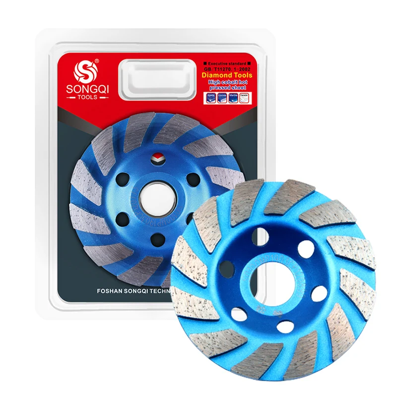 Алмазный шлифовальный круг SONGQI, 100 мм/4 дюйма, turbo Ripple, шлифовальный станок, лезвие пилы для полировки бетона, гранита, камня