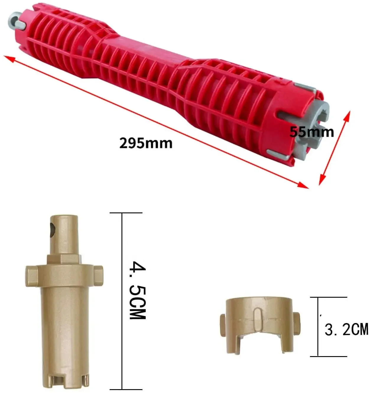 Custom kitchen sink maintenance bathroom wrench 8 in 1 Faucet Sink Installer Flume Wrench two sizes Pullers Model Anti-Slip 1pc