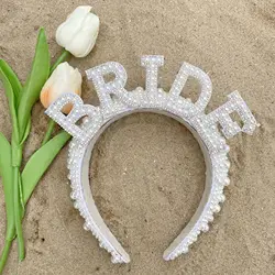 Свадебная повязка на голову с жемчугом