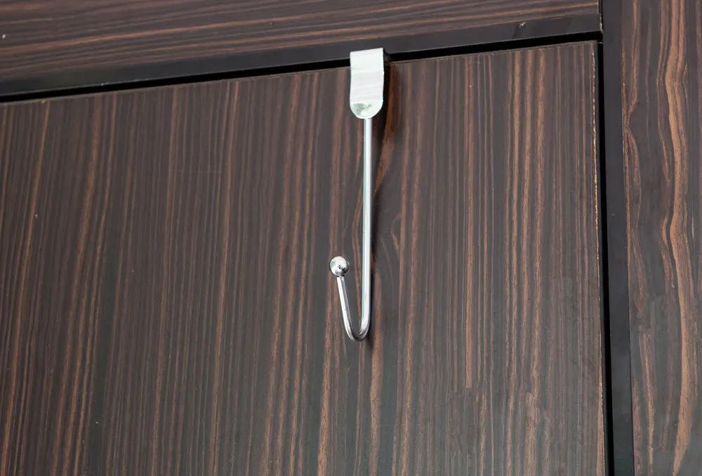 chrome plating flat metal over the door hanging single coat hook