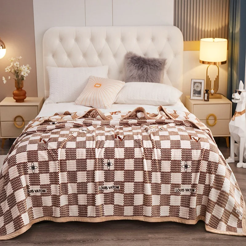 Flannel Fleece Blanket Floral Print-K 380GSM Super Soft Cozy Warm Luxury Washable Fuzzy Velvet Throw Blanket for Home Decor