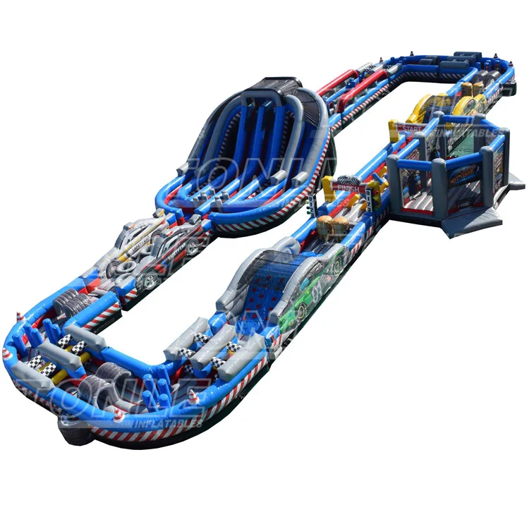 Giant speedway race car inflatable obstacle course/ large inflatable obstacle course for evnt