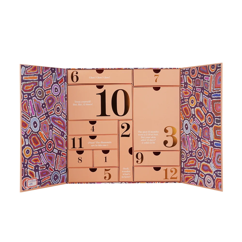 Custom Personalized Large Luxury Christmas Advent Callander Calender Ramadan Gift Box Makeup Cosmetic Packaging With Drawers
