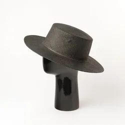 Hot selling solid ladies straw visor plain hats with logo