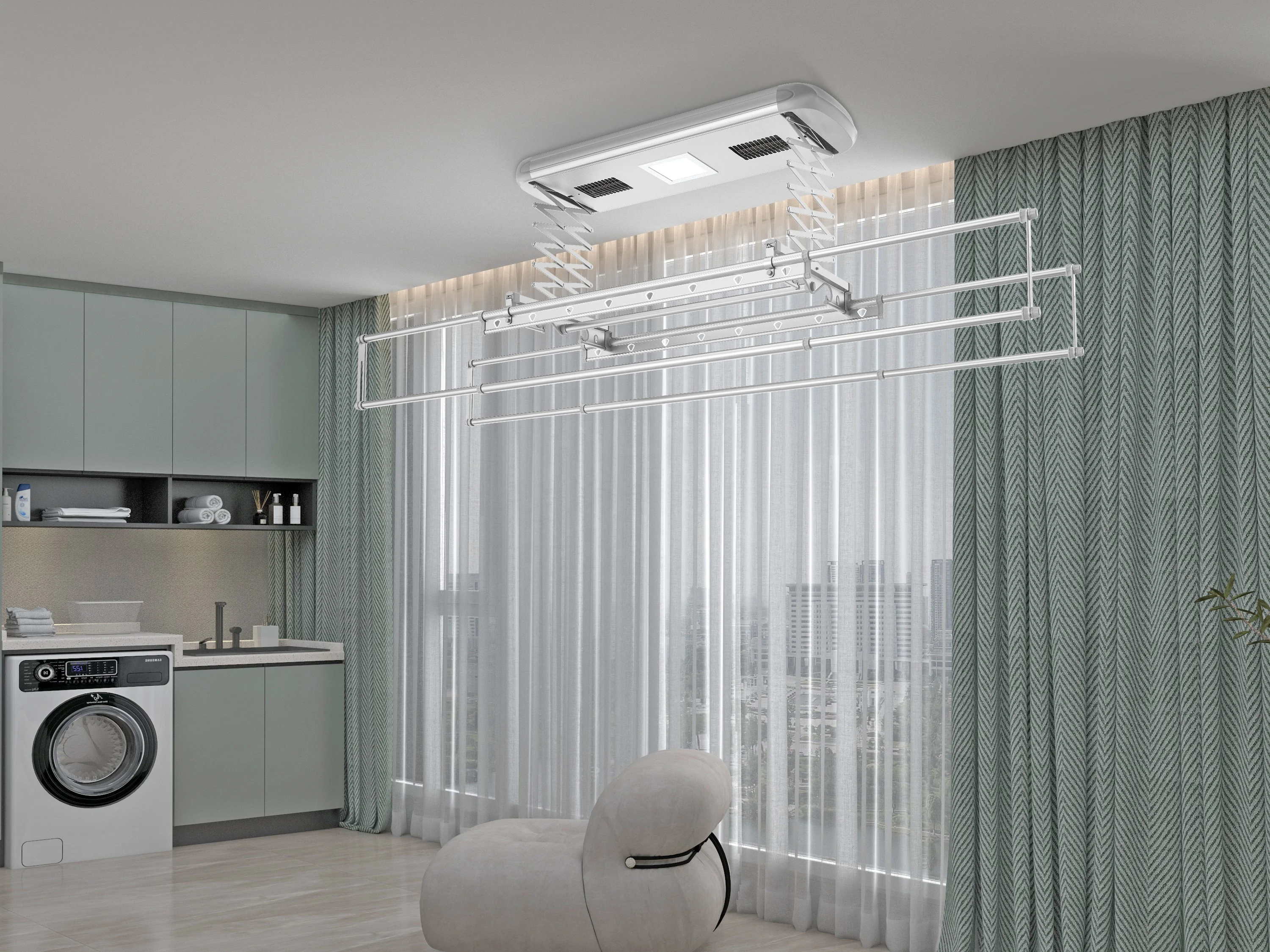 Small Auto Clothes Hanger  Indoor Automatic Balcony Clothes Drying Racks