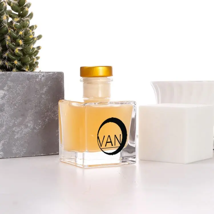 100ml Square Glass Liquor Bottle with Polymer Cork Wine Bottle with Wooden Crok