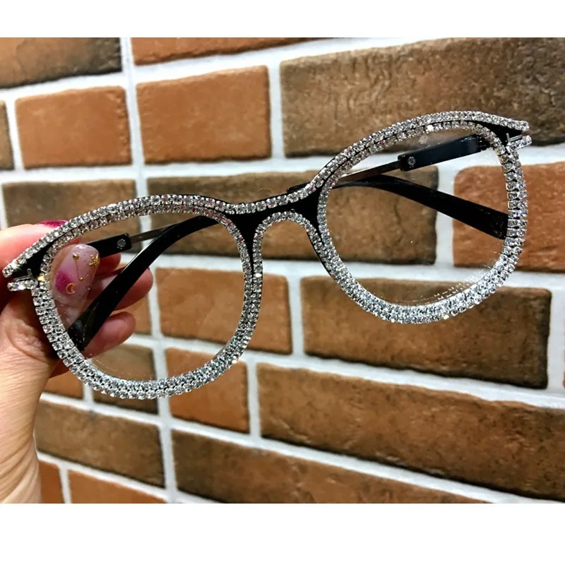 Gold rhinestone Square Sunglasses for Women Brand Designer Shades Sun Glasses Men Vintage Metal Clear Eyewear