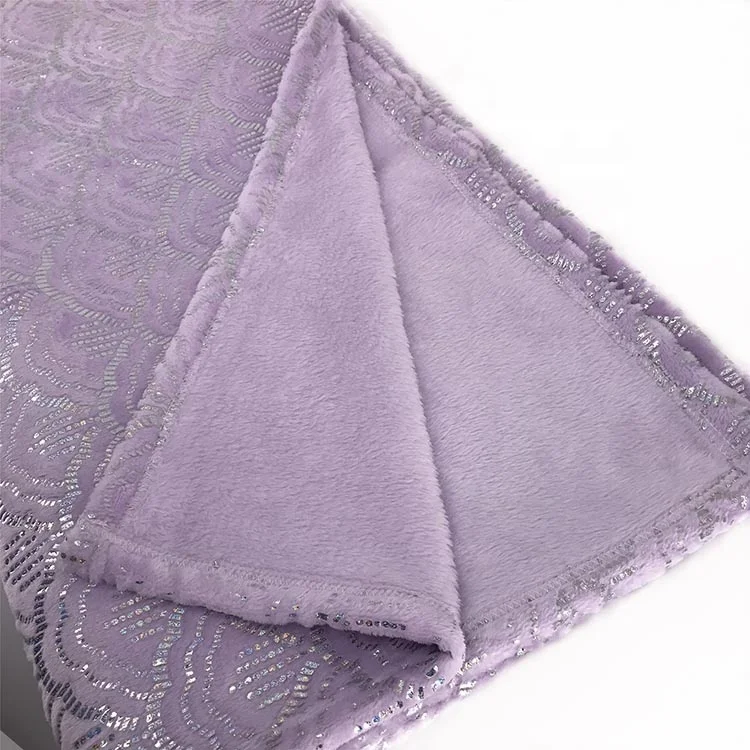 Wholesale Golden Foil Blanket Prints Microfiber Flannel Fleece Metallic Printed Throw Blankets 100% Polyester Square 30-45 Days