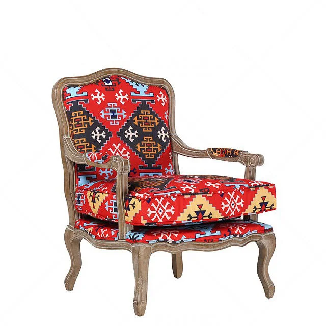 Factory Supply Attractive Price Wedding Living Room Furniture Upholstered Solid Wood Oak Fabric Leg Gardening Armchair