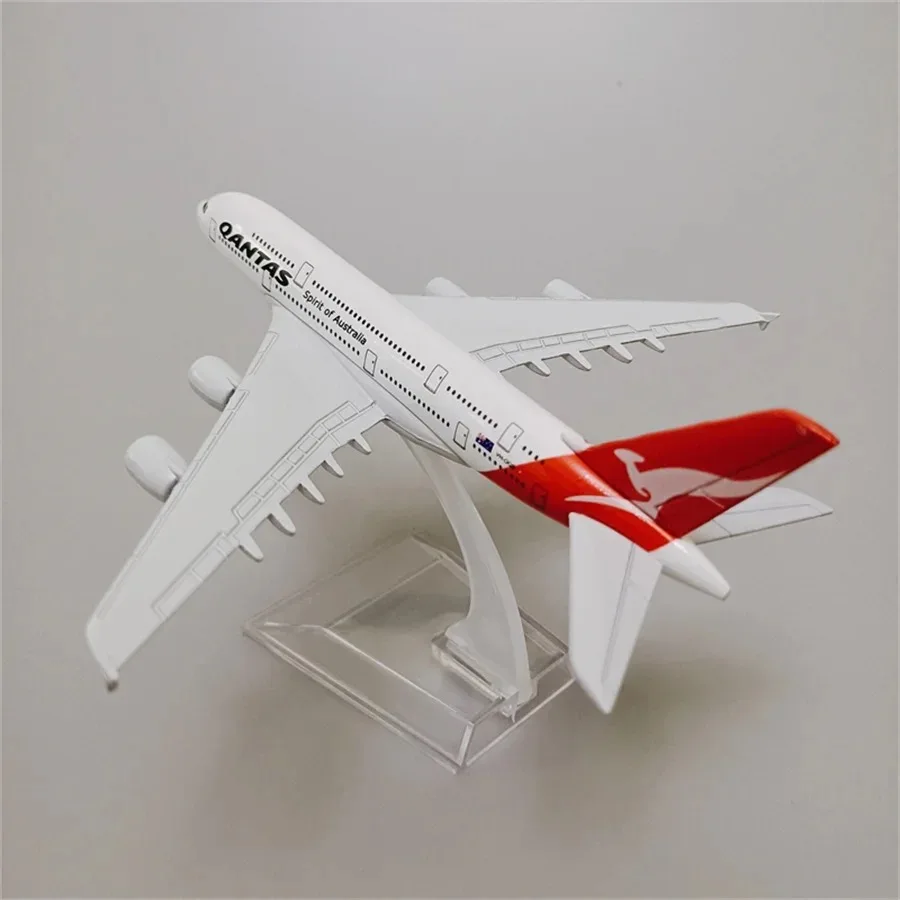 16cm 1/400 Qantas Airlines Airbus A380 Alloy Aircraft Model with Stand