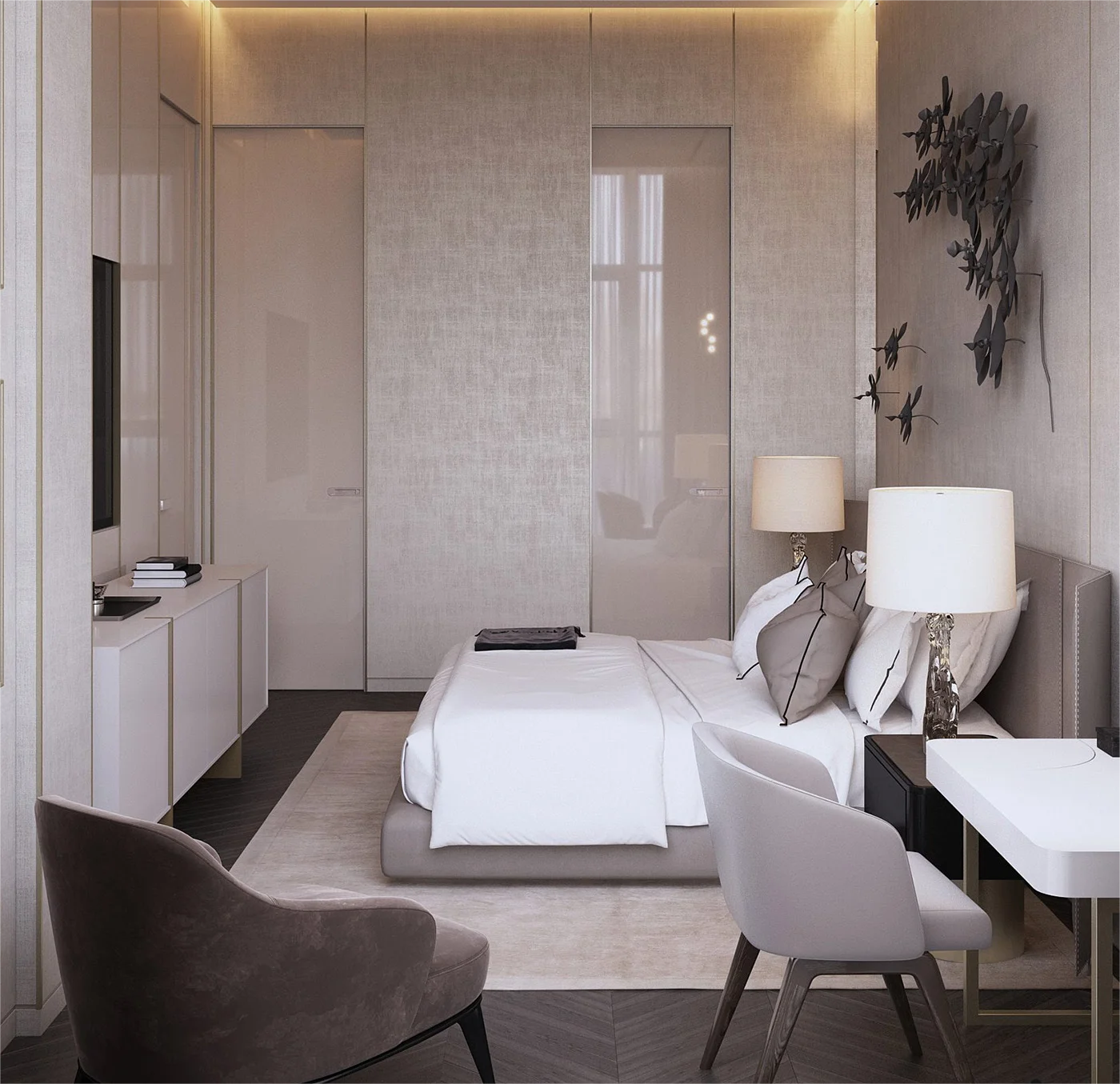 Bedroom Furniture modern simple fashion bedroom sets soild wood upholstered double side bed for home or hotel