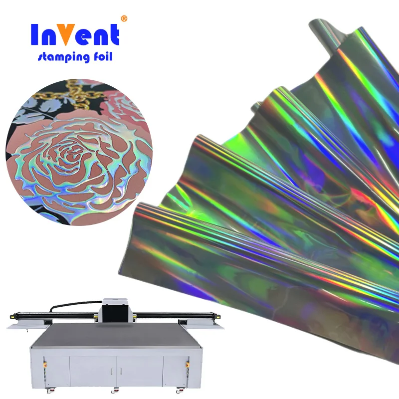 Голографическая Золотая фольга горячего тиснения Фольга рулоны 3D УФ цифровая упаковка печать печатные ленты бумага