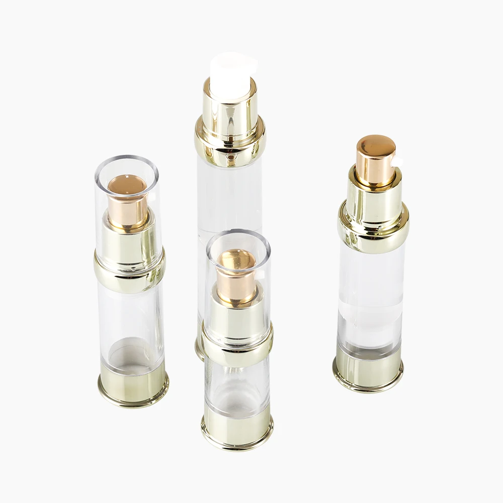 
empty plastic cosmetics packaging airless bottle 10ml 15ml 20ml 