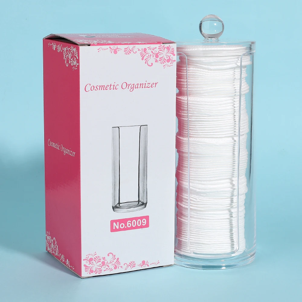 80PCS Customized 100% Cotton Non Woven Cosmetics Nail Polish Removal Disposable Round Beauty Cotton Pads In Glass Boxes