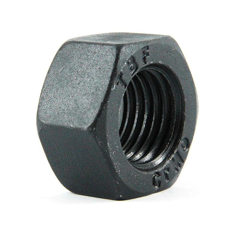 DIN934 ASTM A194 black 2H heat treatment high strength hex nuts GB6170  High strength hexagonal nut