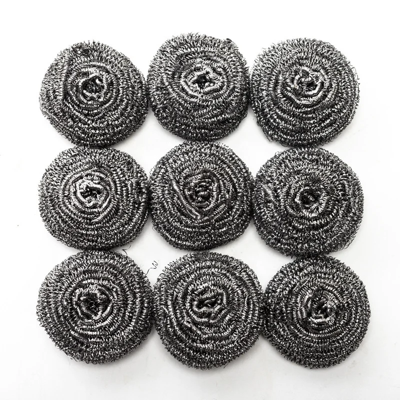 
JIEHUA Dish Wash No Rust Metal Scrubber Stainless Steel Scourer with OPP Bag 20G*10pcs for Kitchen Cleaning 