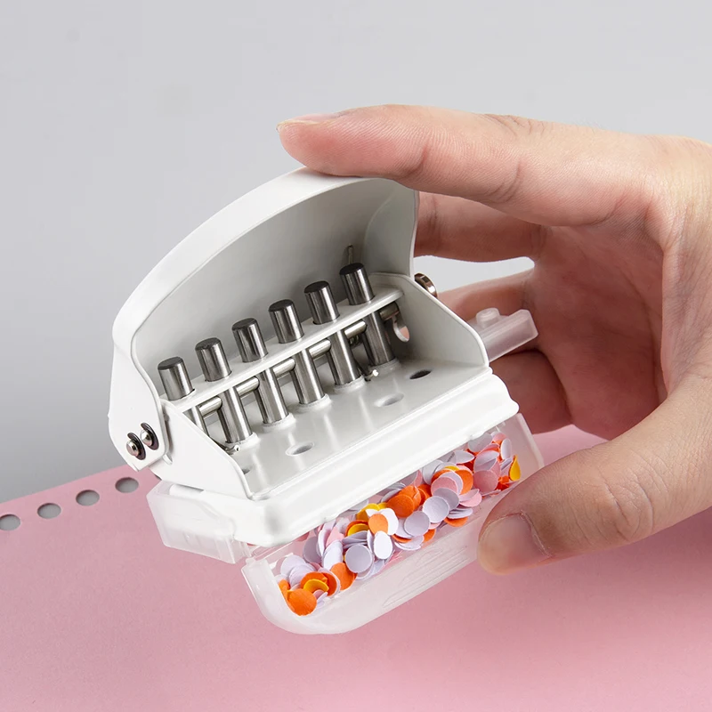 2023 Years Factory New Metal 6 Holes Punch Portable Handheld Six Holes Puncher, Daily Paper Puncher for A4/A5/B5 Size