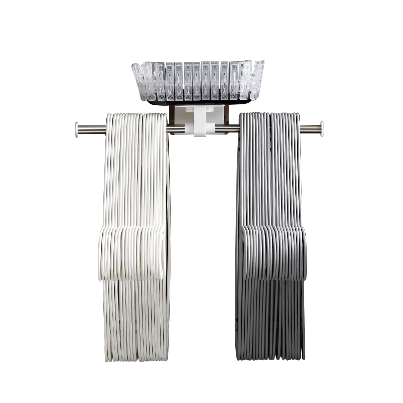 wall mounted no nailing no drilling stainless steel coat clothes hanger clip organizer