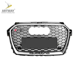 RS1 стиль передний бампер решетка для Audi A1 S1 глянцевый черный гриль 2016-2018 ABS honeycomb