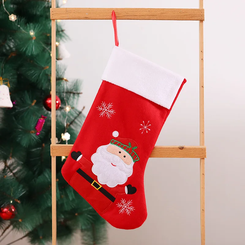 Wholesale Red Felt Christmas Stocking Monogram Hanging Socks Boots Personalize Velvet Christmas Decoration Stocking