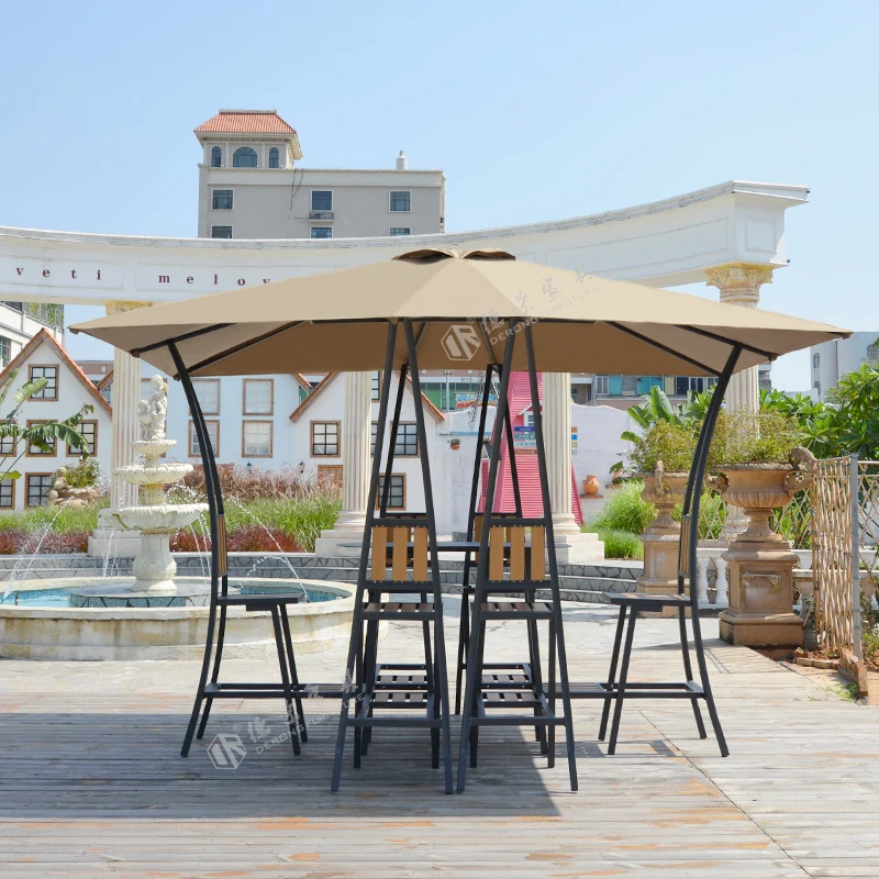 The new aluminum outdoor circular garden pavilion summer umbrella  for courtyard ,restaurant,bar,coffee shop and etc.