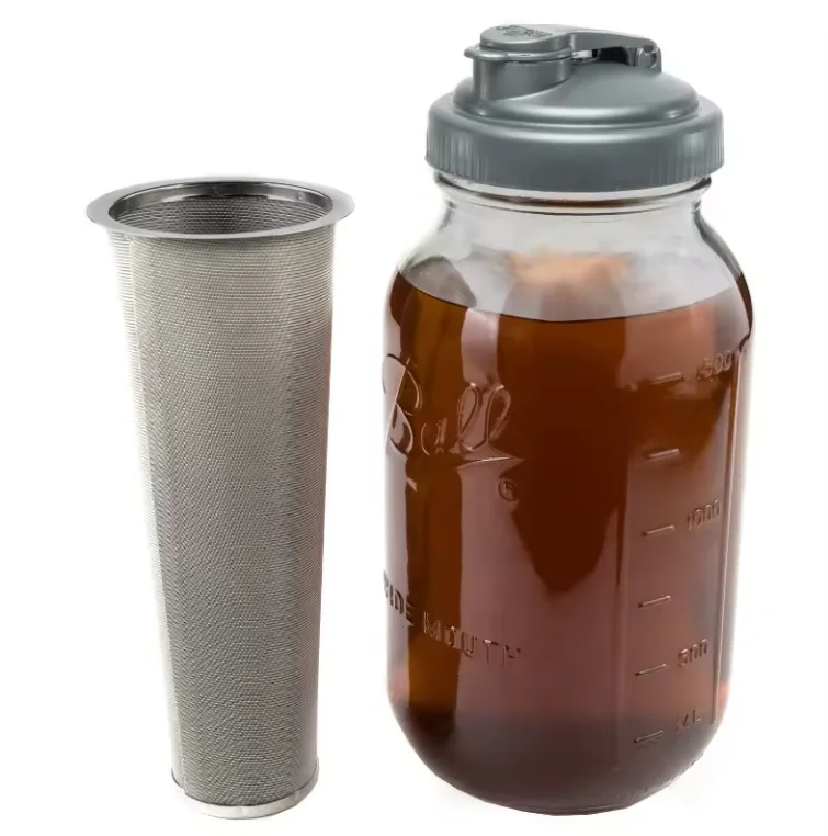 50 100 150 Micron Cold Brew Coffee Stainless Steel Mesh Filter For 1 2 Quart Mason Jar