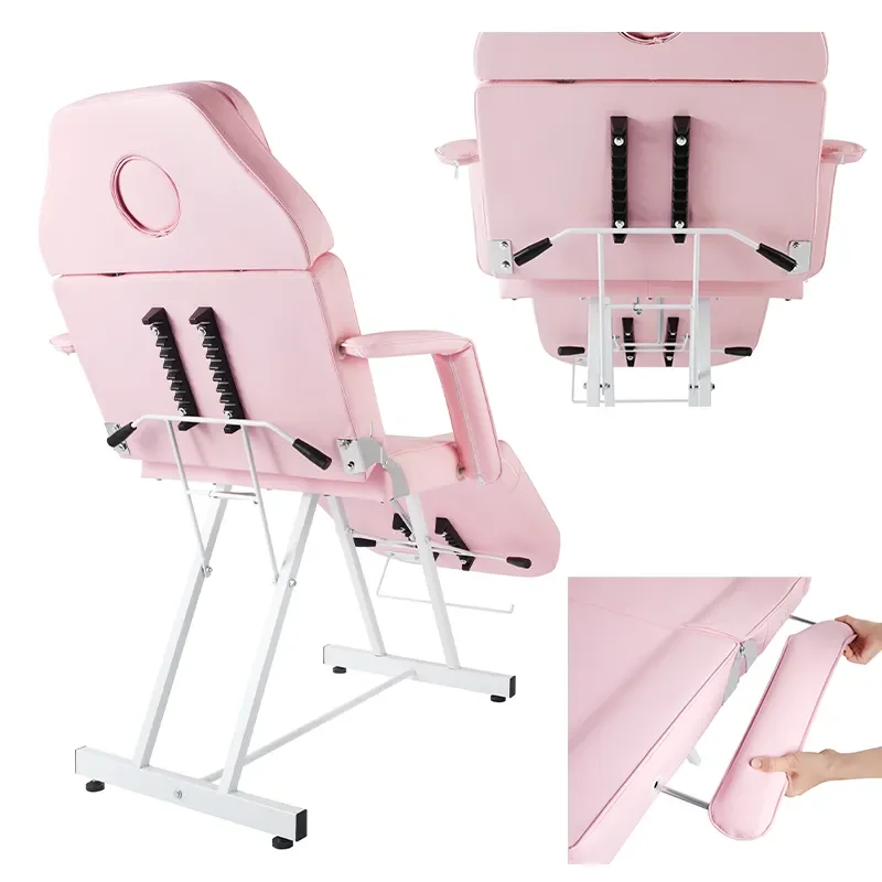 Wholesale Portable Collapsible Beds Beauty Salon Furniture Tattoo Eyelash Beds Little Pink Salon Spa Beauty Beds With Chair