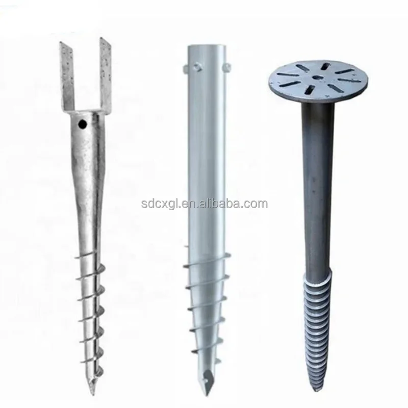 Galvanized solar power generation spiral ground pile cast-in-place pile trestle path embedded parts