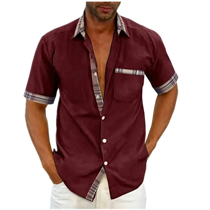 Wholesale man clothes classic collar Mens Short Sleeve Shirt slim fit dress shirts men