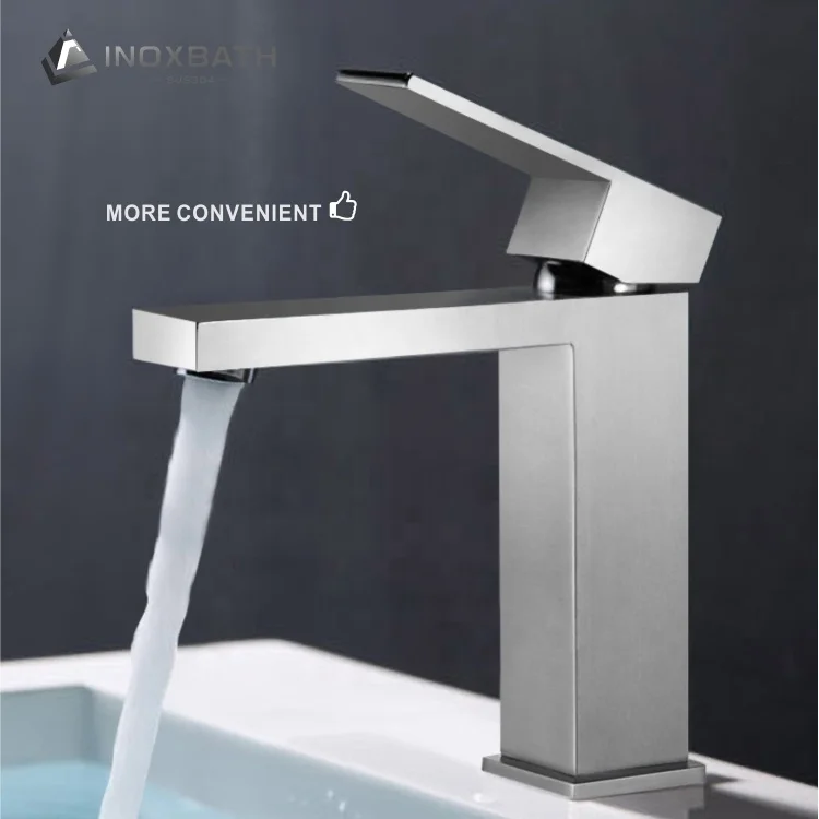Square design stainless steel 304 above counter basin faucet bathroom wash hand basin mixer tap