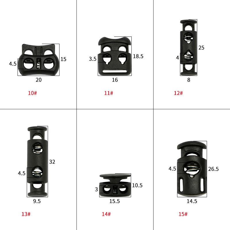 Multiple Colour Plastic Pp Hanging Anti-slip Adjustable Spring Cord Lock Stopper For Drawstring Hoodie