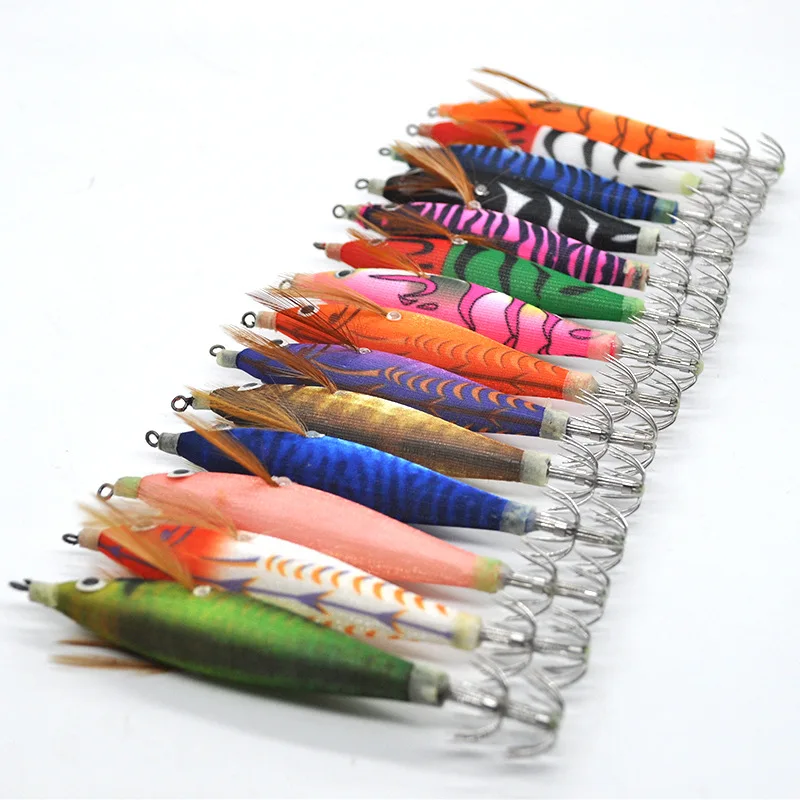 Hot Sale OEM New Luminous Wood Shrimp With Noise Balls Squid Jig Wood Shrimp Bait 14 Colors Luminous Round Belly Shrimp Lure