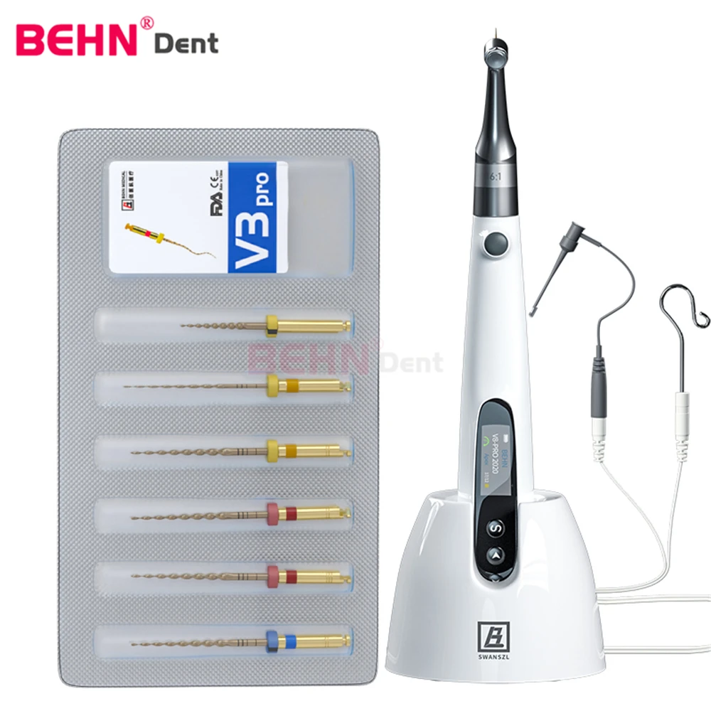 BEHN Wireless Endodontic Treatment Dental 16 : 1 Contra Angle Endo Motor With Built In Apex Locator / Dental Equipment Niti File
