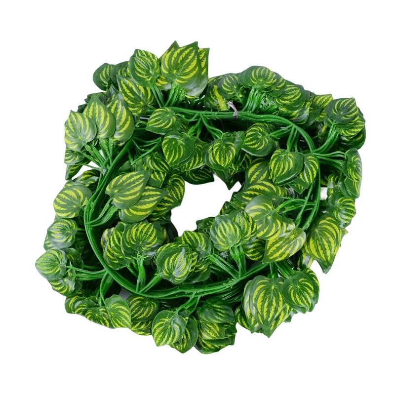 2M Plastic Simulation Plant Ivy Garland Greenery Artificial Watermelon Leaves Vine For Home Hotel Decorations