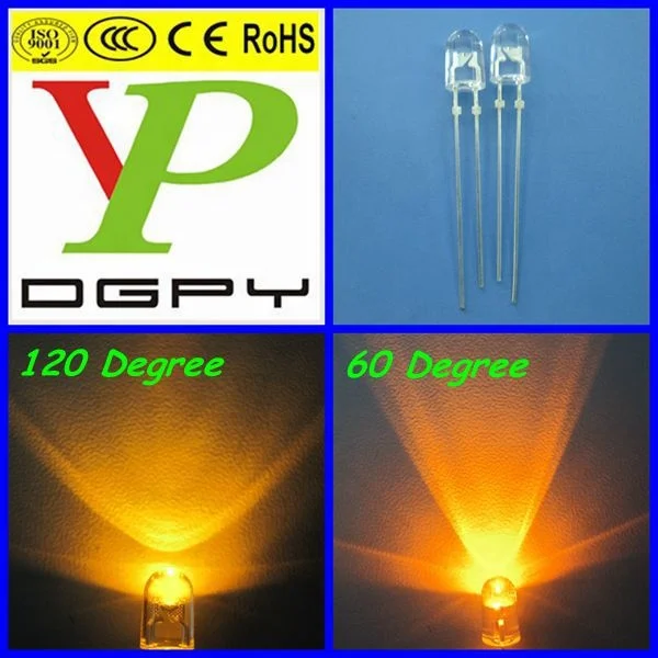 High Quality 5mm round yellow led diode dip led 585-595nm ( CE & RoHS Compliant )