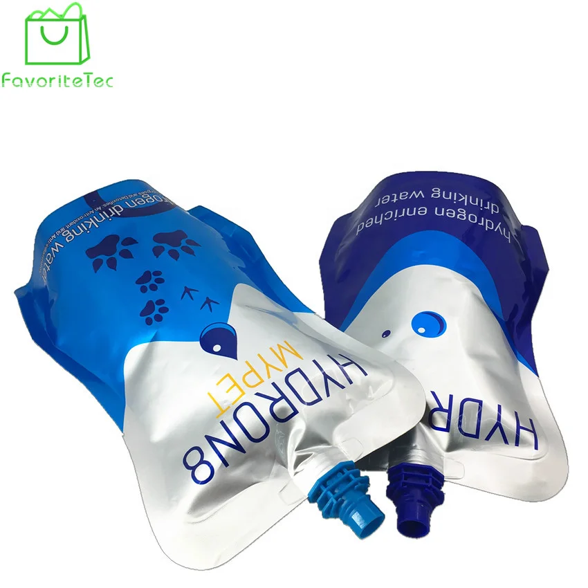 Custom Print 200ml 500ml 1000ml Liquid Aluminum Foil Packaging Shape Stand Up Drink Pouch Bag With Spout Cap